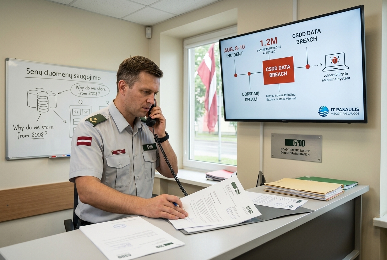 Latvijoje – didelio masto CSDD duomenų nutekėjimas: pamoka visoms organizacijoms Baltijos šalyse