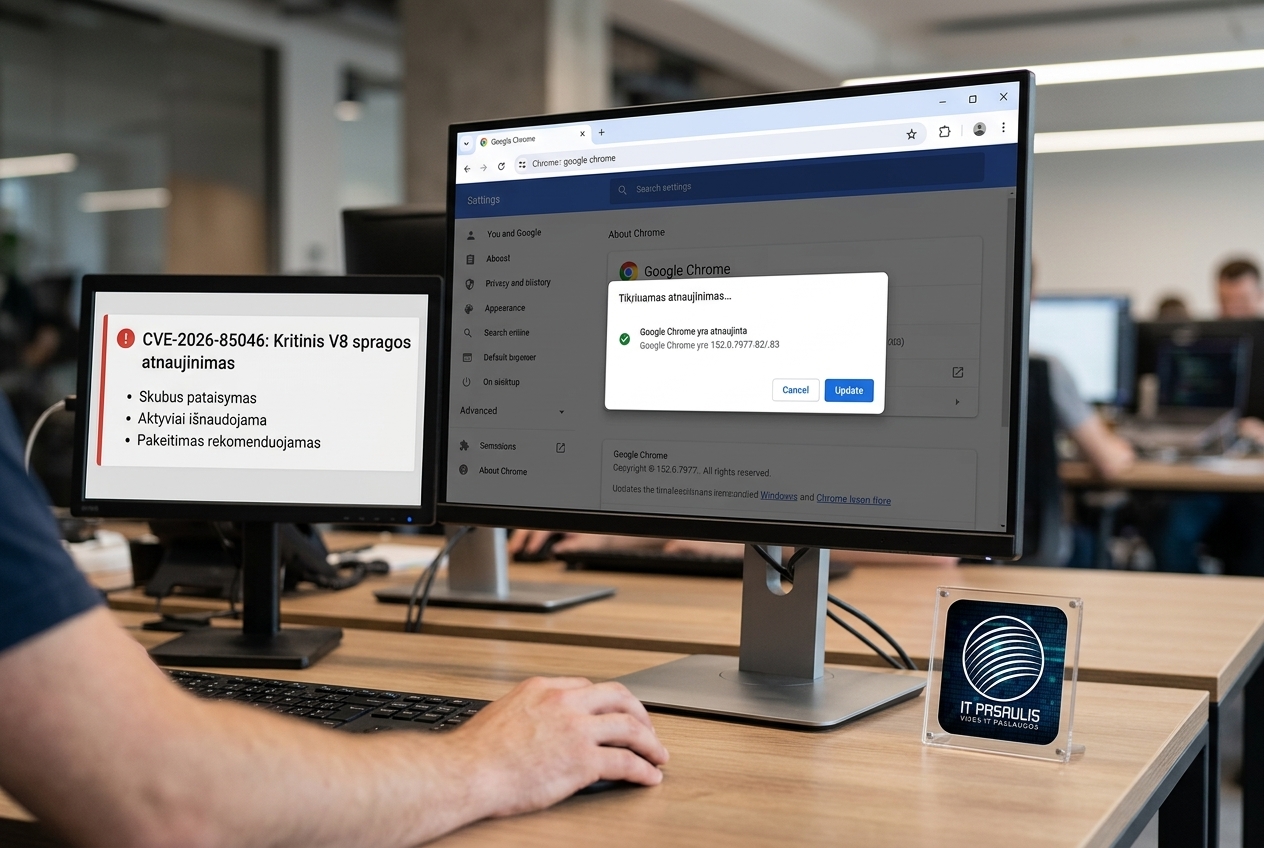 Aktyviai išnaudojama „Google Chrome“ zero-day spraga: naršyklę rekomenduojama atnaujinti