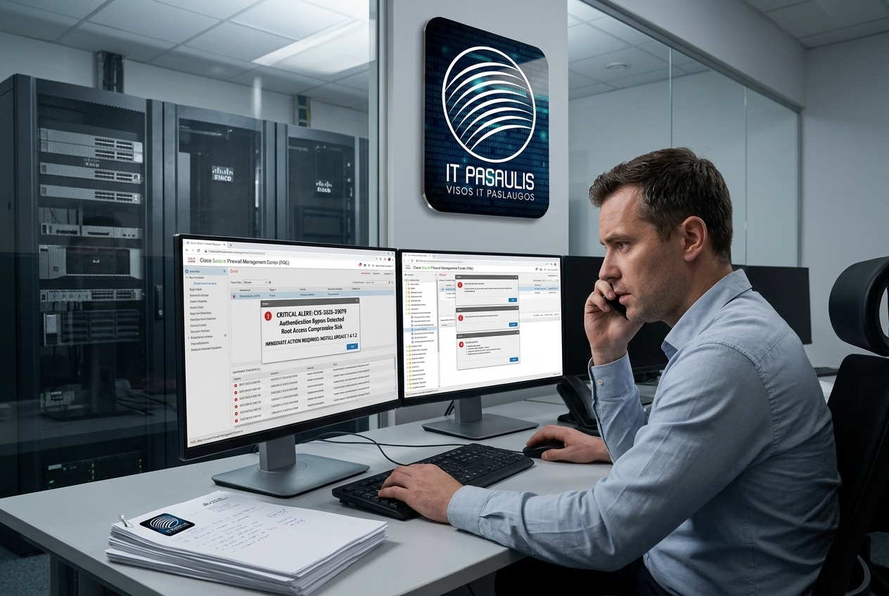 „Cisco“ patvirtino aktyvų kritinės „Secure Firewall Management Center“ spragos išnaudojimą