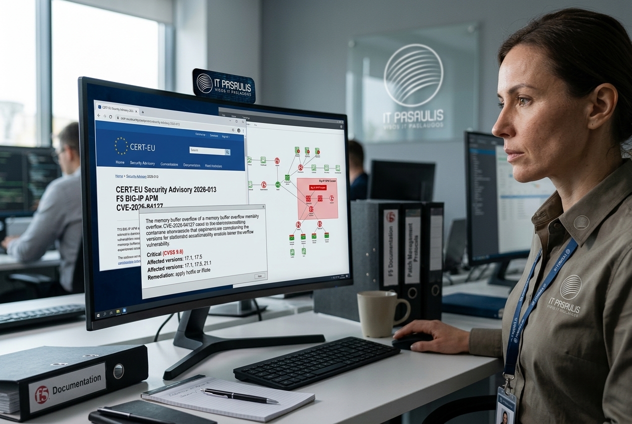 Aktyviai išnaudojama kritinė „F5 BIG-IP APM“ spraga: administratoriams rekomenduojama veikti nedelsiant