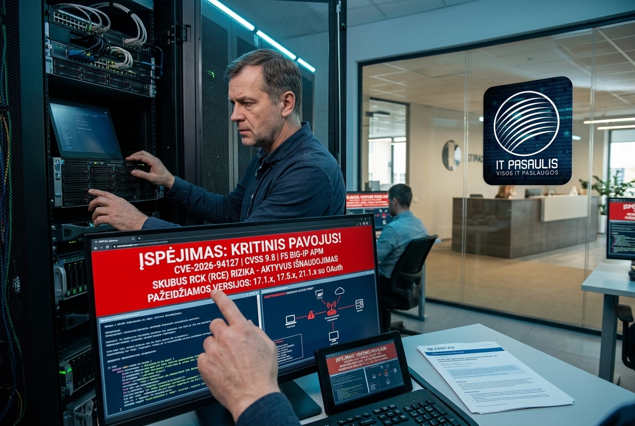 Aktyviai išnaudojama kritinė „F5 BIG-IP APM“ spraga: administratoriams rekomenduojama veikti nedelsiant